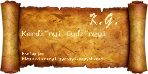 Kerényi Gyöngyi névjegykártya